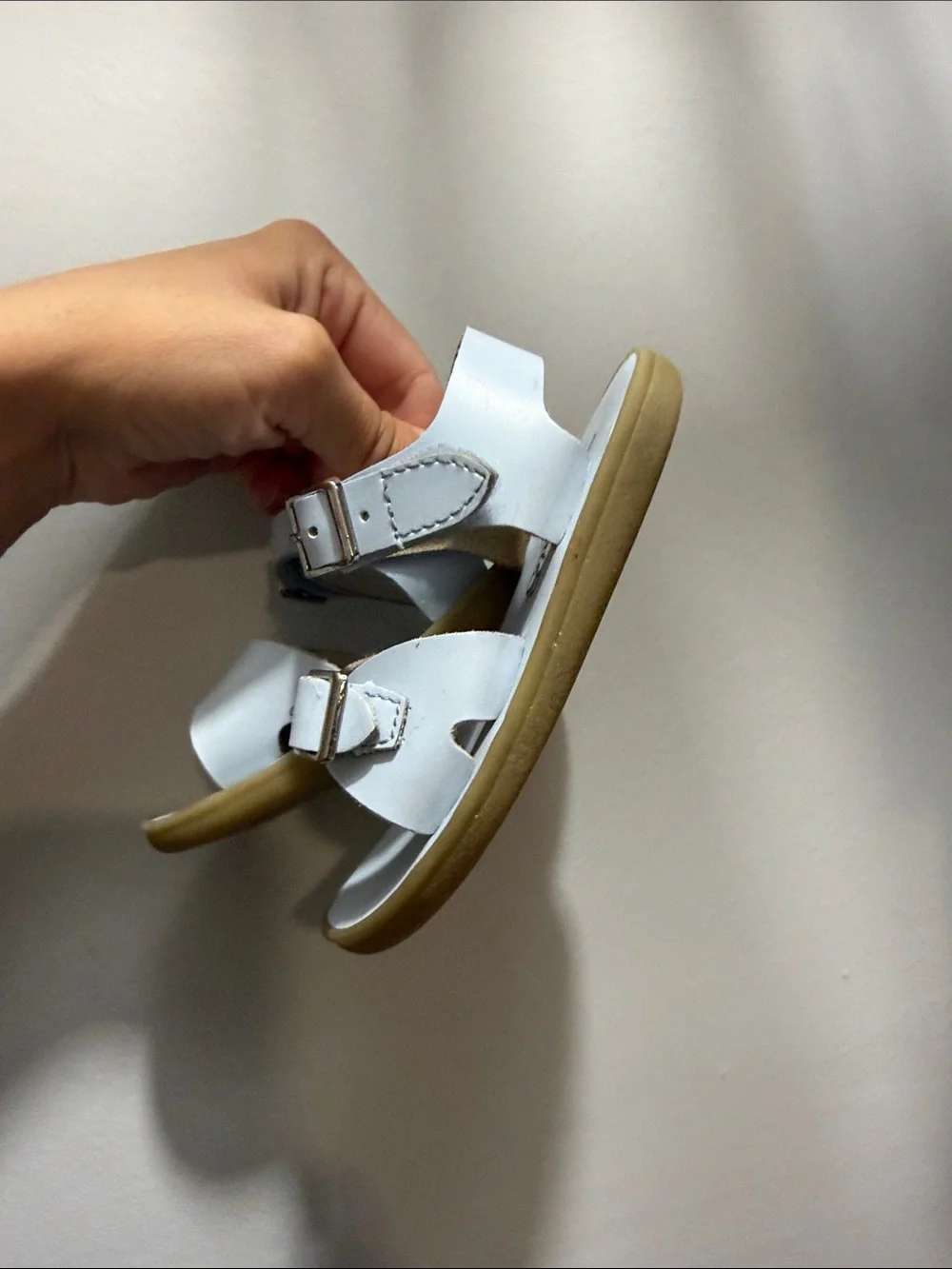FootMates light blue Double-Buckle Kids Sandals with Ankle Strap